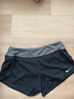 Nike Women's Black Shorts with Heather Gray Waistband